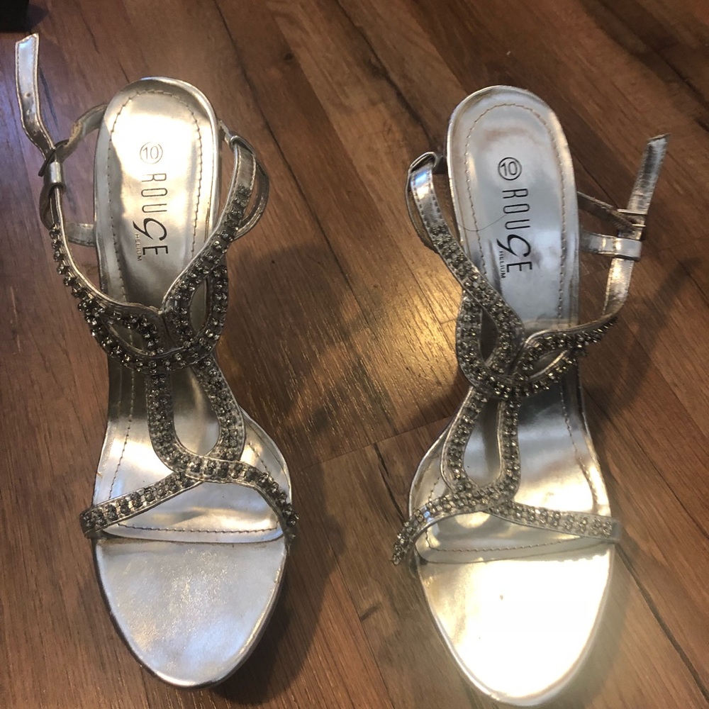 Dressy Rhinestone Heeled Sandals 💛 - Picture 3 of 7